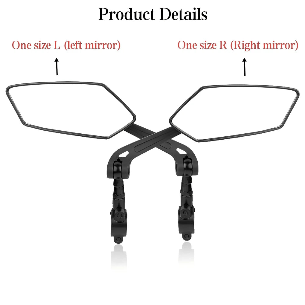 Adjustable Handlebar Bicycle Rearview Mirror, Suitable For Mountain Bikes, Road Bikes And Fixed Gear Bicycles, Bicycle Rearview Mirror Accessory