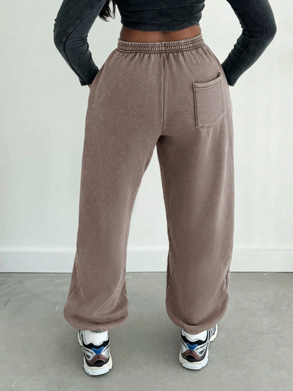 Alexandranx Washed Wide Leg Joggers Vacation Airport Casual Summer Cute Airport Graduation,Back To School,Graduation,Teacher For Women,Back To School Fall, Autumn, Winter Christmas