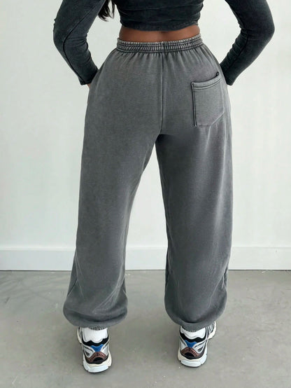 Alexandranx Washed Wide Leg Joggers Vacation Airport Casual Summer Cute Airport Graduation,Back To School,Graduation,Teacher For Women,Back To School Fall, Autumn, Winter Christmas