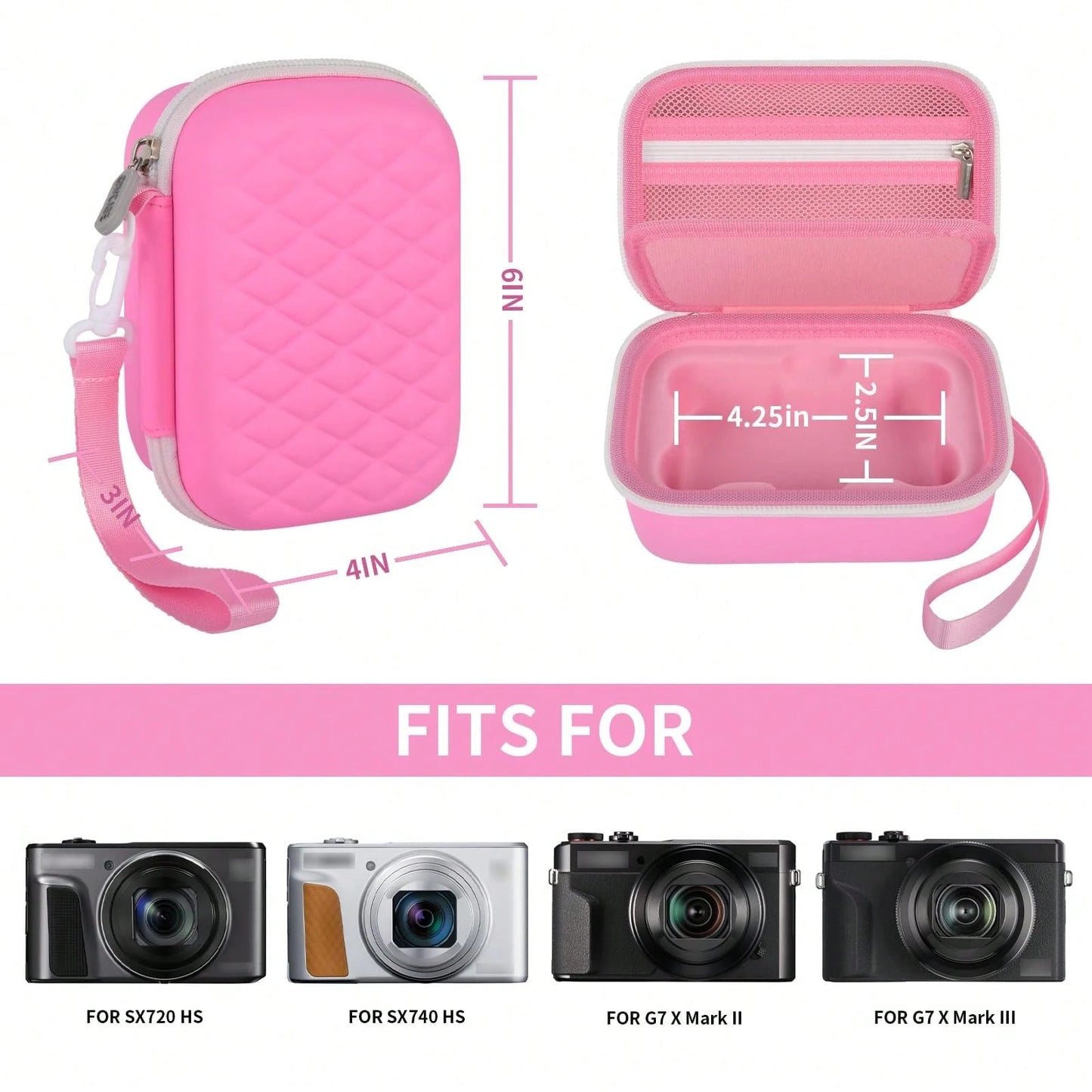 ALKOO Camera Bag Compatible With PowerShot SX740 SX720 G7X Mark II G7X Mark III Digital Cameras, Padded Travel Storage Bag With Memory Card Pocket, Bag Only
