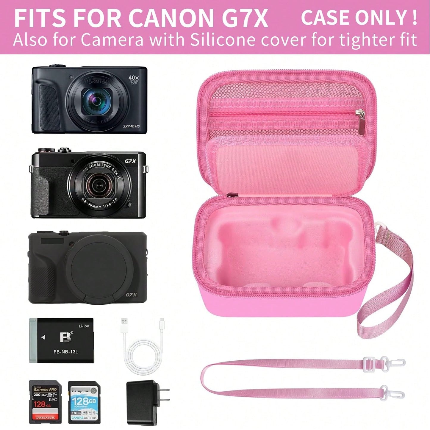ALKOO Canon PowerShot G7 X Mark III/Mark II Digital Camera Carrying Case, Holds SD Card, USB Cable And Other Accessories (Case Only)