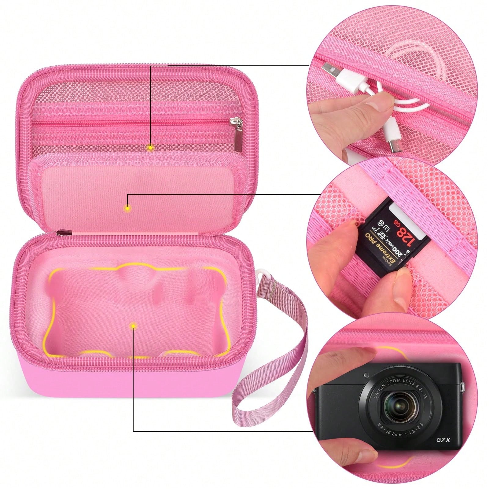 ALKOO Canon PowerShot G7 X Mark III/Mark II Digital Camera Carrying Case, Holds SD Card, USB Cable And Other Accessories (Case Only)