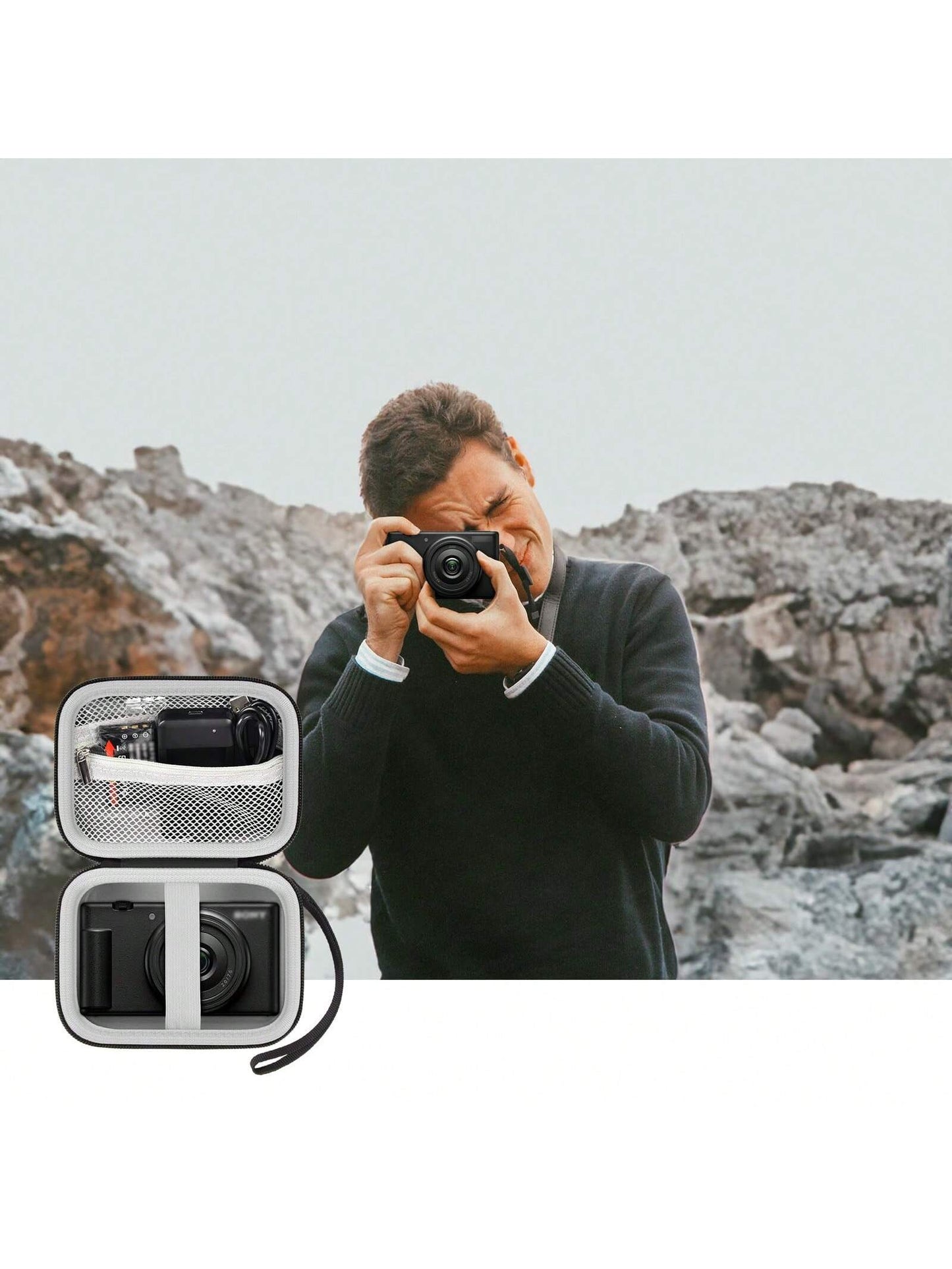ALKOO Hard Camera Case Compatible With Sony ZV1 ZV1F ZV1 II ToAuite Lecnippy Bifevsr Lecran 4K 5K Digital Camera Travel Storage Bag Hard EVA Black Case Only