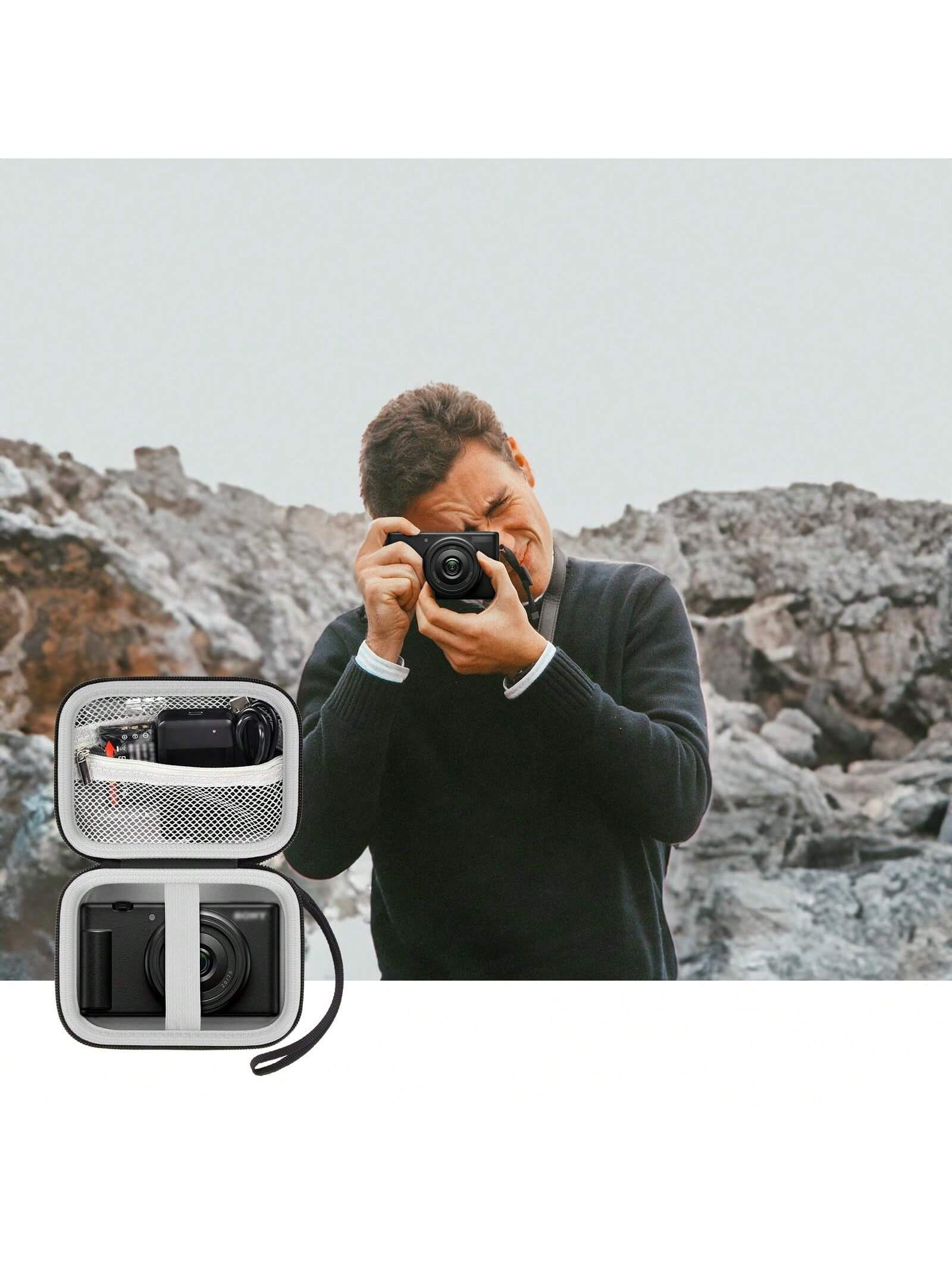 ALKOO Hard Camera Case Compatible With Sony ZV1 ZV1F ZV1 II ToAuite Lecnippy Bifevsr Lecran 4K 5K Digital Camera Travel Storage Bag Hard EVA Black Case Only