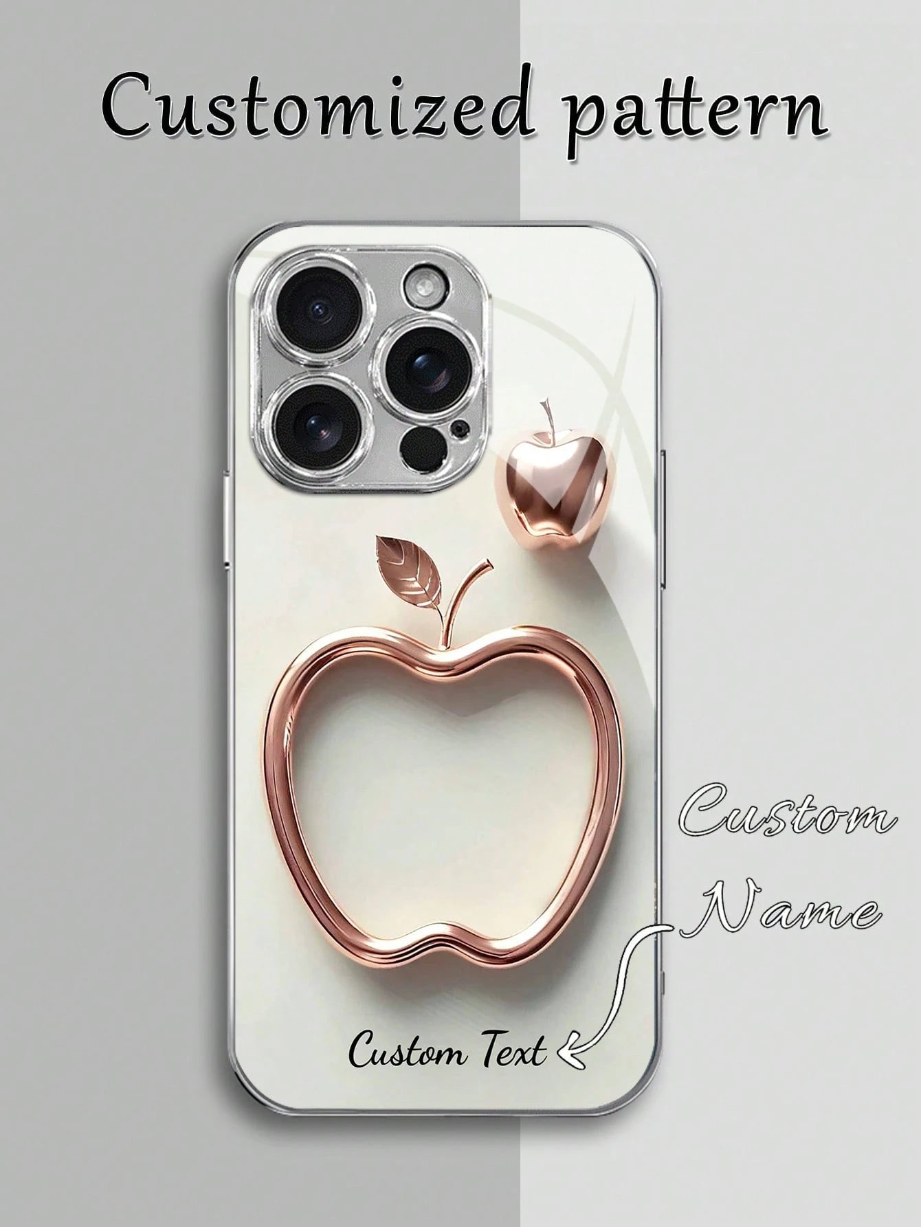 Alloy Elements 1pc Customized Phone Case Tempered Glass Pattern Shockproof Customizable Text Metal Material Compatible With 17 Pro Max/S25 Ultra, Holiday Gift, Birthday Gift, Anniversary Gift, Metalli