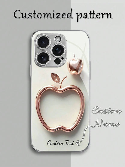 Alloy Elements 1pc Customized Phone Case Tempered Glass Pattern Shockproof Customizable Text Metal Material Compatible With 17 Pro Max/S25 Ultra, Holiday Gift, Birthday Gift, Anniversary Gift, Metalli