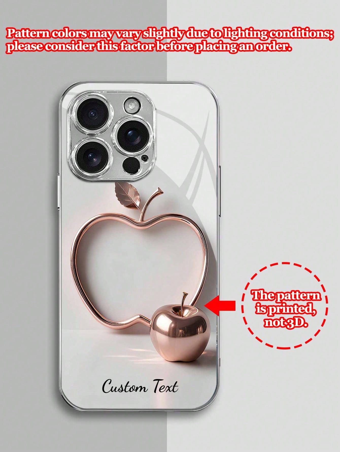 Alloy Elements 1pc Customized Phone Case Tempered Glass Pattern Shockproof Customizable Text Metal Material Compatible With 17 Pro Max/S25 Ultra, Holiday Gift, Birthday Gift, Anniversary Gift, Metalli