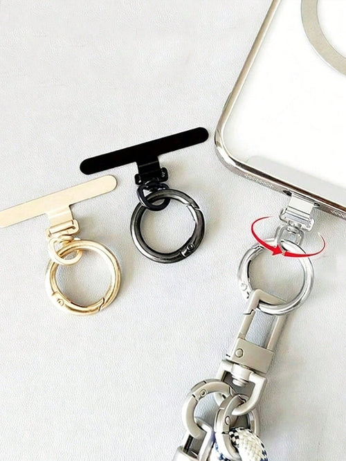 Alloy Lanyard Gasket 1 Piece Ultra-Thin Rotatable Metal Clip Stainless Steel Connecting Pad Metal Rotatable Phone Lanyard Connecting Pad With Clip Ring Suitable For Various Smartphones Durable And Lon