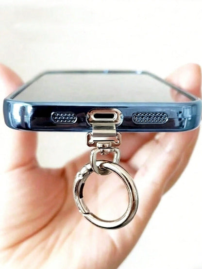 Alloy Lanyard Gasket 1 Piece Ultra-Thin Rotatable Metal Clip Stainless Steel Connecting Pad Metal Rotatable Phone Lanyard Connecting Pad With Clip Ring Suitable For Various Smartphones Durable And Lon