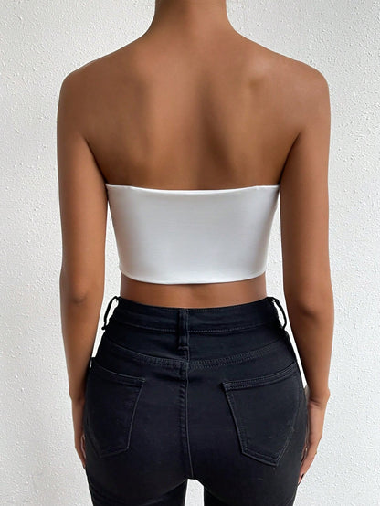 Allurite Sexy Solid Crop Tube Top