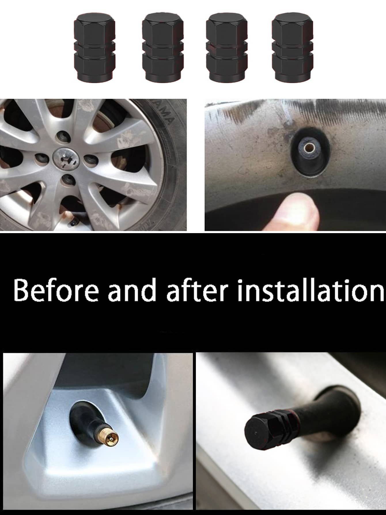 Aluminum Alloy Tire Valve Stem, Tire Valve Stem Cap, Aluminum Alloy Tire Valve Stem Dust Cover, Universal Auto Parts For Cars, Trucks, SUVs, Motorcycles, Bicycles