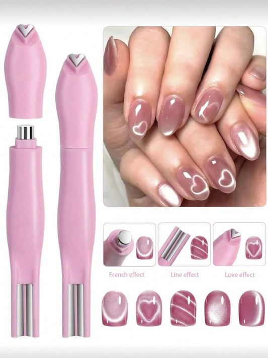 annies 3-IN-1 Heart Cat Eye Magnet For Nails- Magnetic Fast Easy Operation Detachable Design Nail Art Tool For DIY Salon Manicure & Cat Eye Gel Polish Effects 1pc/3pcs