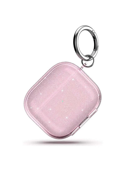Apple Baby Pink Pink Solid Color Simple Powder Compact Hanging Tpu Earphone Protective Case Compatible With AirPods1/2 AirPods Pro