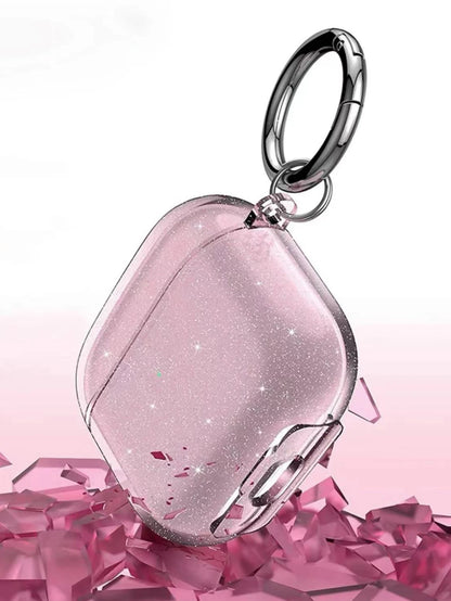 Apple Baby Pink Pink Solid Color Simple Powder Compact Hanging Tpu Earphone Protective Case Compatible With AirPods1/2 AirPods Pro