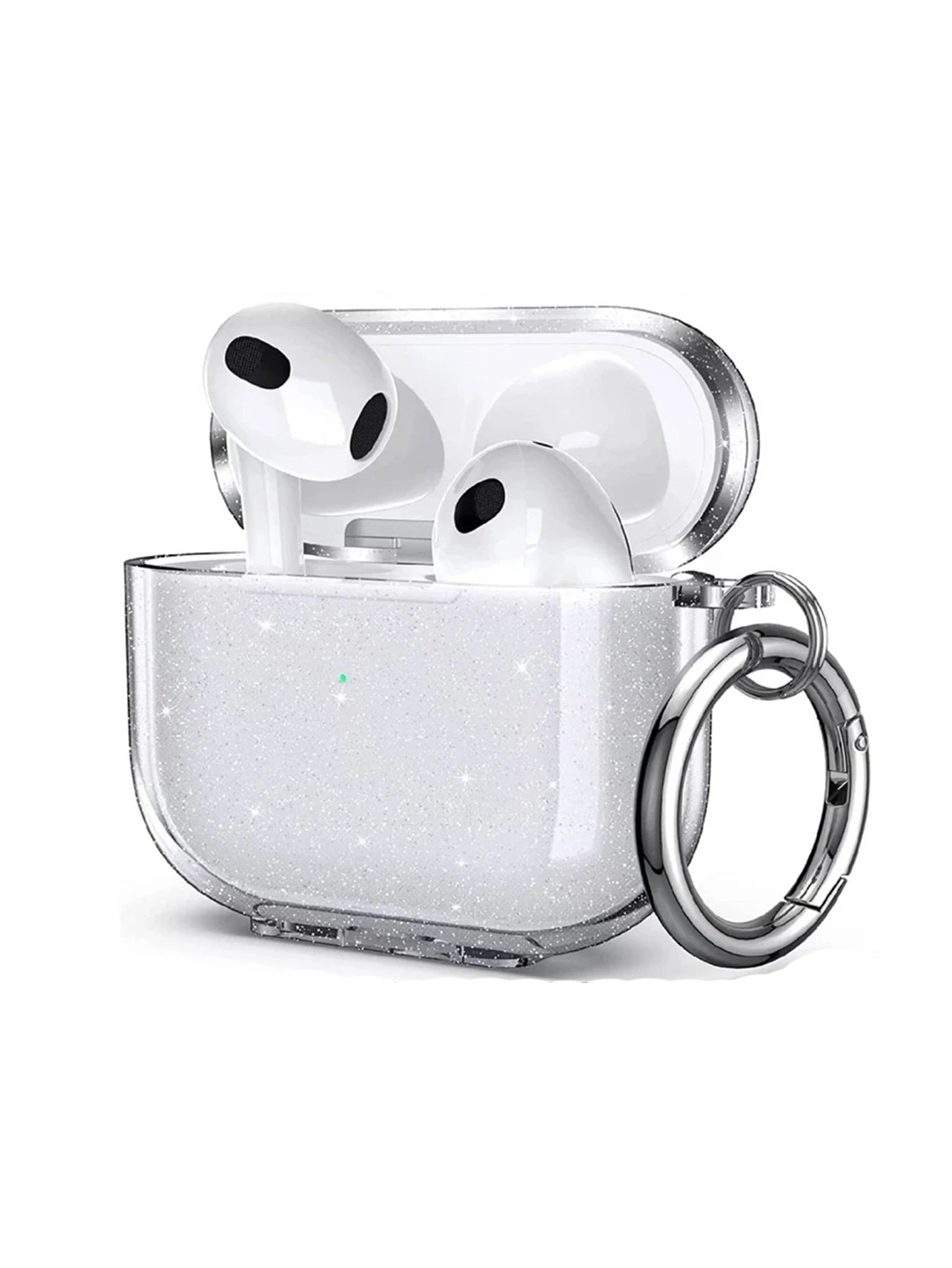 Apple Baby Pink Pink Solid Color Simple Powder Compact Hanging Tpu Earphone Protective Case Compatible With AirPods1/2 AirPods Pro