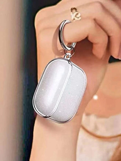 Apple Baby Pink Pink Solid Color Simple Powder Compact Hanging Tpu Earphone Protective Case Compatible With AirPods1/2 AirPods Pro