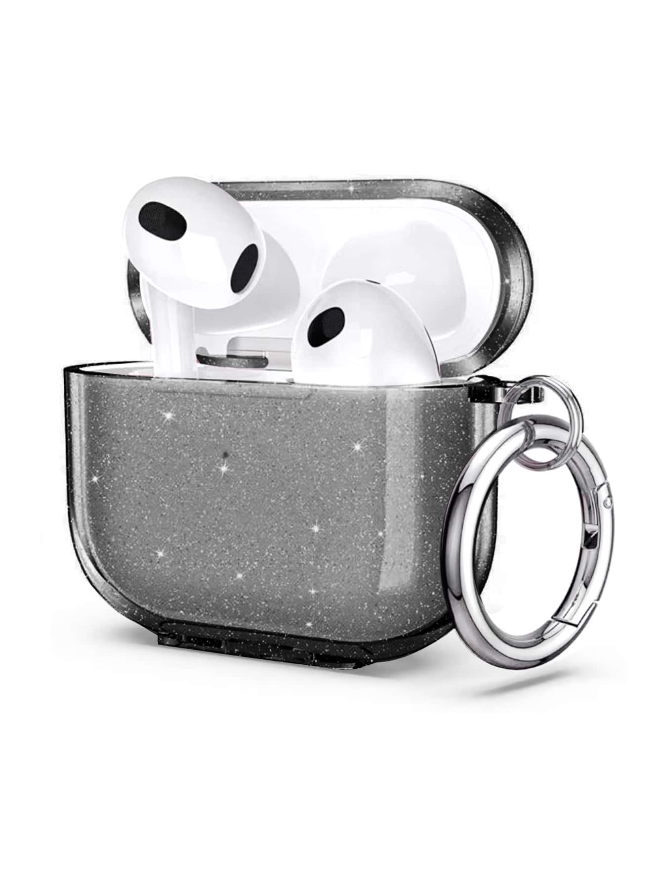 Apple Baby Pink Pink Solid Color Simple Powder Compact Hanging Tpu Earphone Protective Case Compatible With AirPods1/2 AirPods Pro