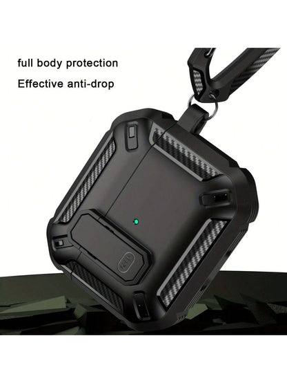 Apple Men Black Frosted Anti-Fall Earphone Case Compatible With Airpods Pro, 2nd & 3rd Generation Airpods Protective Cover