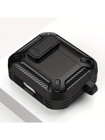 Apple Men Black Frosted Anti-Fall Earphone Case Compatible With Airpods Pro, 2nd & 3rd Generation Airpods Protective Cover