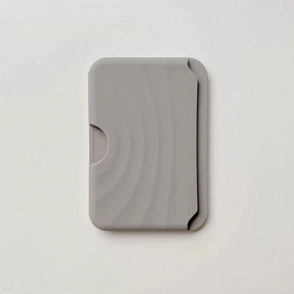 Apple Silicone Wave Card Holder Magnetic Magsafe Card Slot Solid Color Liquid Silicone Back Sticker Shockproof Card Holder