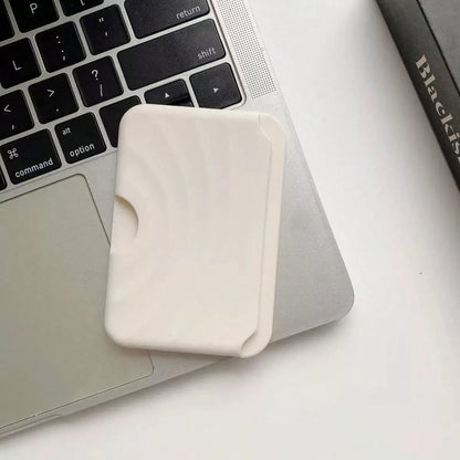 Apple Silicone Wave Card Holder Magnetic Magsafe Card Slot Solid Color Liquid Silicone Back Sticker Shockproof Card Holder