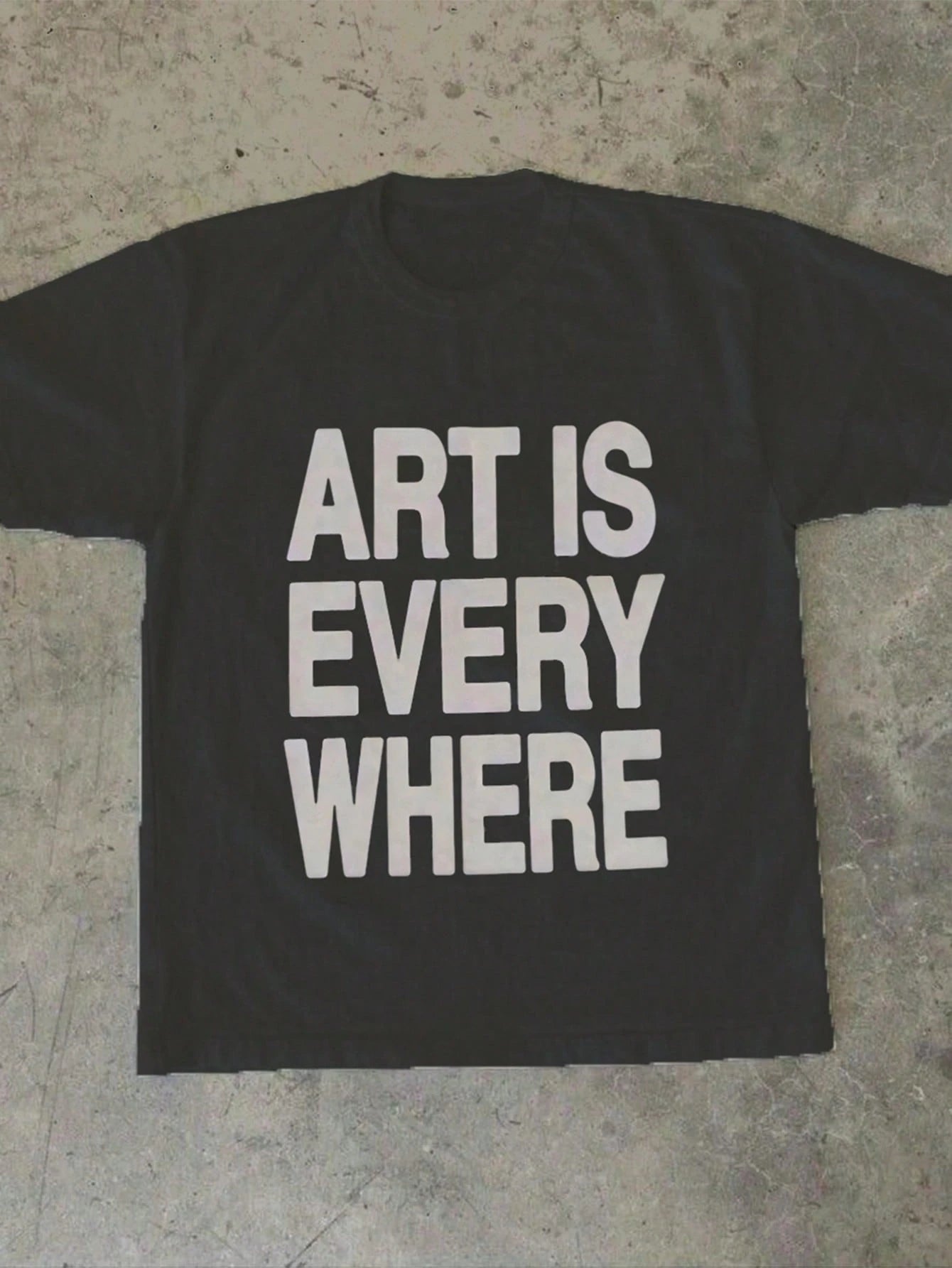 Art Is Everywhere Graphic T-Shirt Soft, Crew Neck Tee,Comfortable Casual Summer Wear, Everyday Casual Cotton T-Shirt,Alphabet Print Unisex T-Shirt