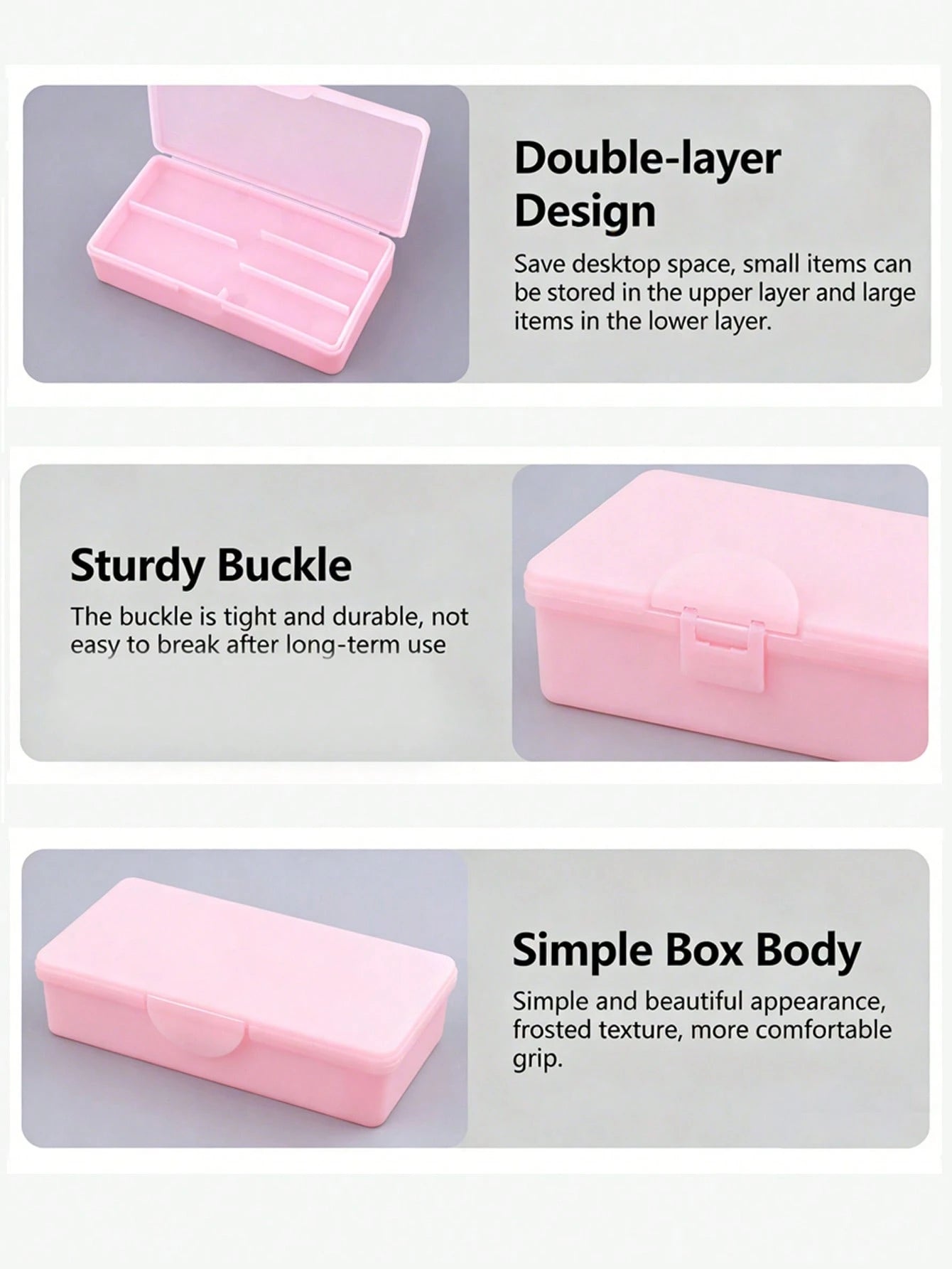 ART LALIC Double Layer Nail Care Storage Box, Nail Tool Organizer, Suitable For Nail Files, Buffing Blocks, Manicure Tools, For Home Or Nail Salon Use