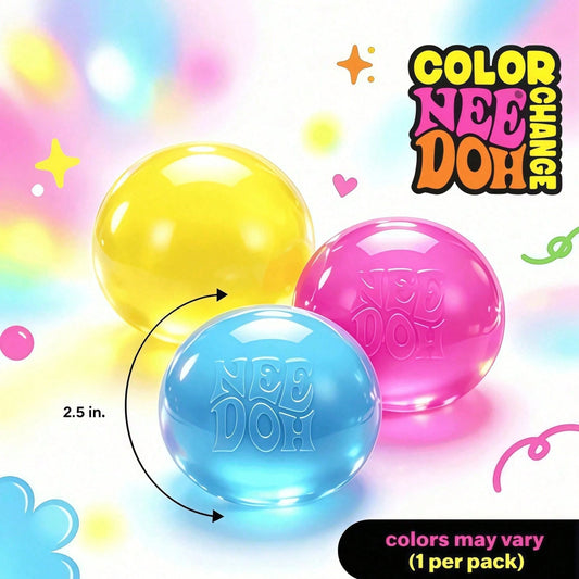 asmodee 1pc- Nee Doh Color Change Ball-Shaped Hand Stress Relief Toy, Desk Ornament, Office Desk Decor- Best-Selling Authentic- Perfect Gift, Birthday Gift, Ideal Gift, Surprise Gift, Holiday Gift