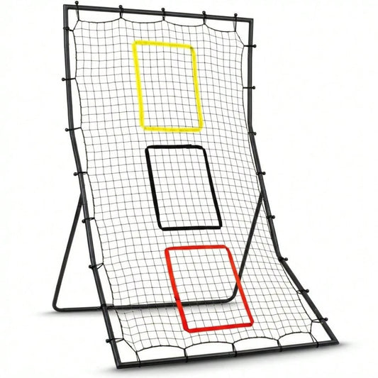 Ataucjin Baseball Softball Training Net- 6x4 Ft Pitching Rebounder With 3 Fielding Goal Zones,For Pitching And Fielding,Back Practice