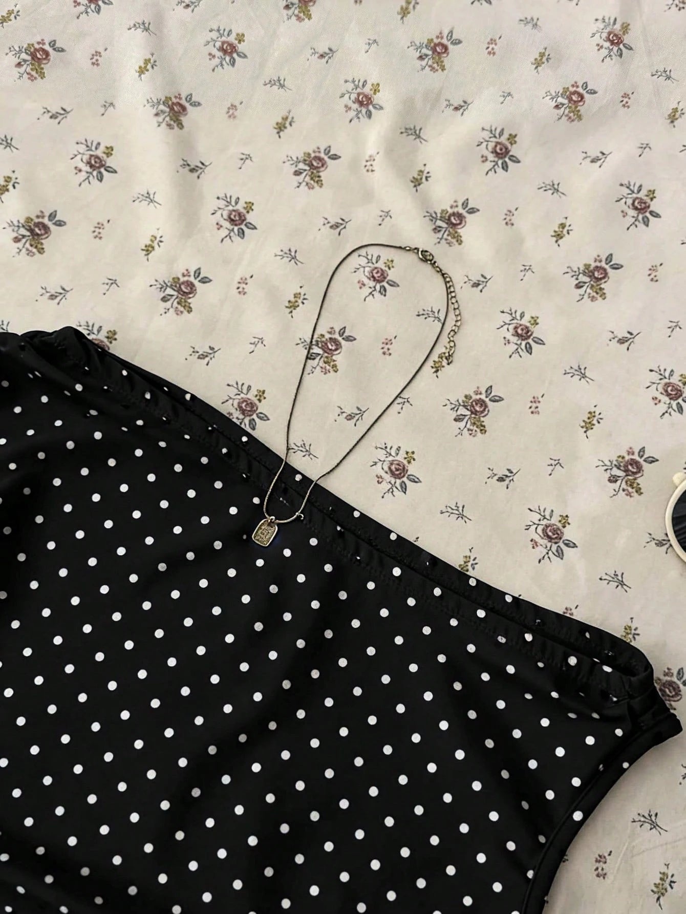 Attitoon Women's Asymmetric Ruched Cropped Top, Black & White Polka Dot Print,Summer Top