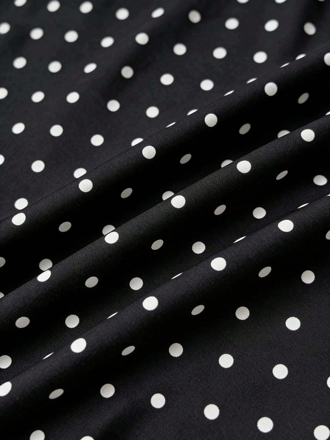 Attitoon Women's Asymmetric Ruched Cropped Top, Black & White Polka Dot Print,Summer Top