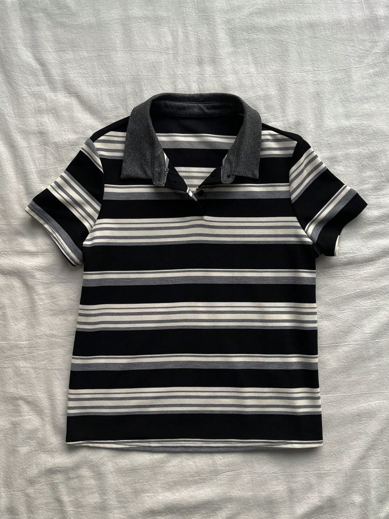 Attitoon Women's Casual Striped Polo Collar Short Sleeve T-Shirt, Summer