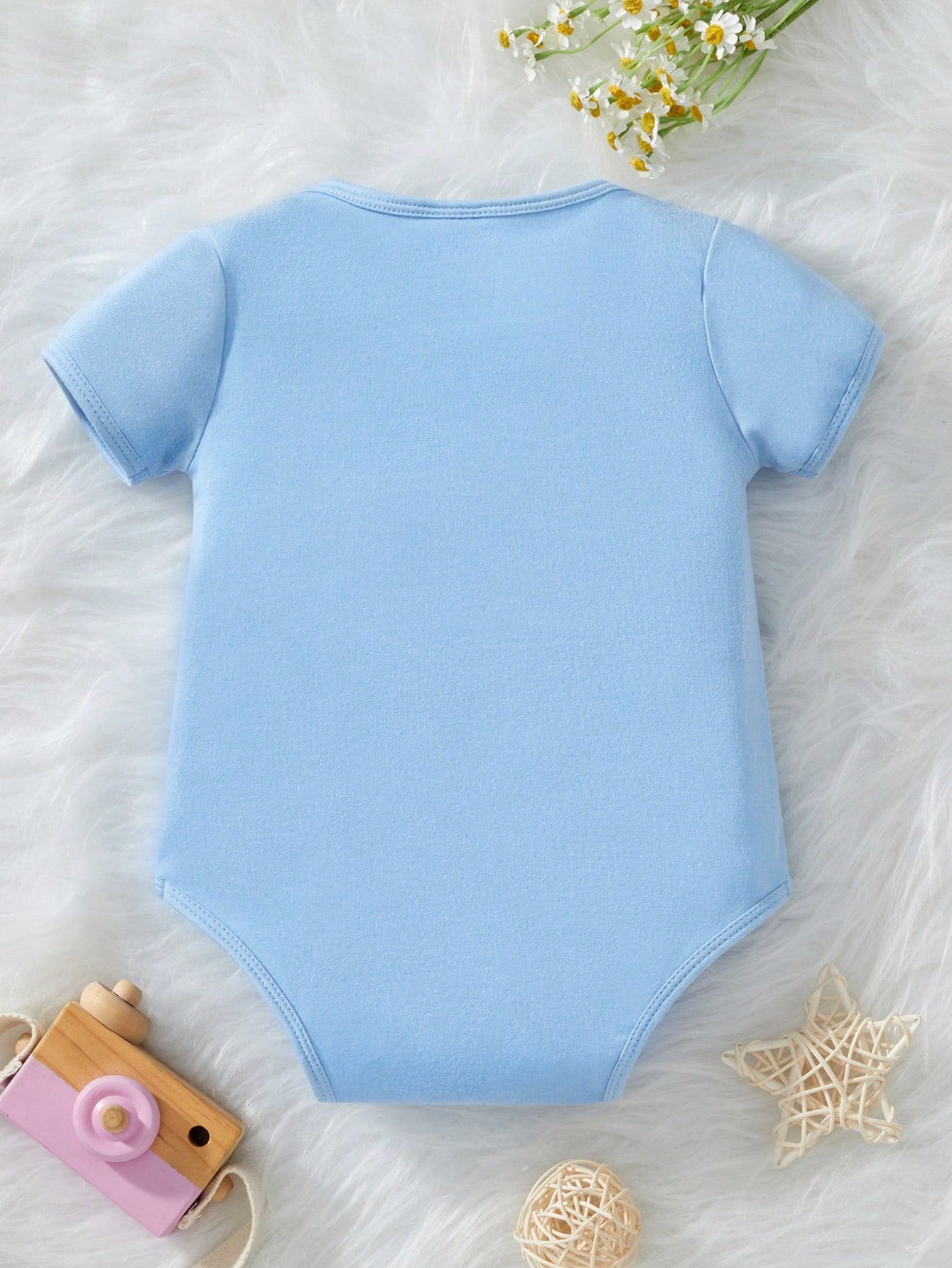 Baby Boy Cartoon Slogan Printed Short Sleeve Bodysuit