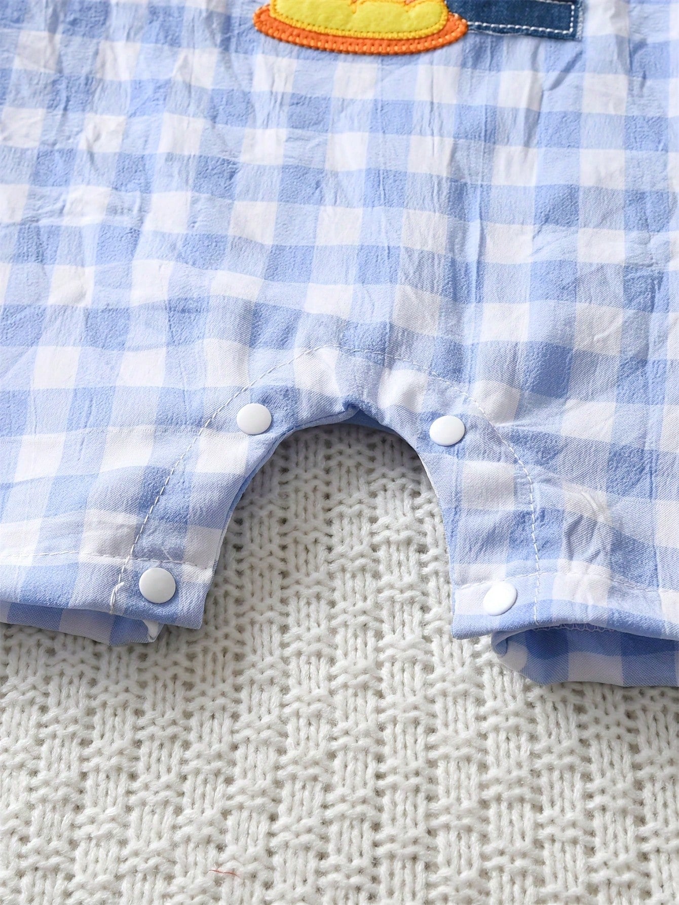 Baby Boy Casual Birthday Gift Plaid Embroidered Sleeveless Jumpsuit