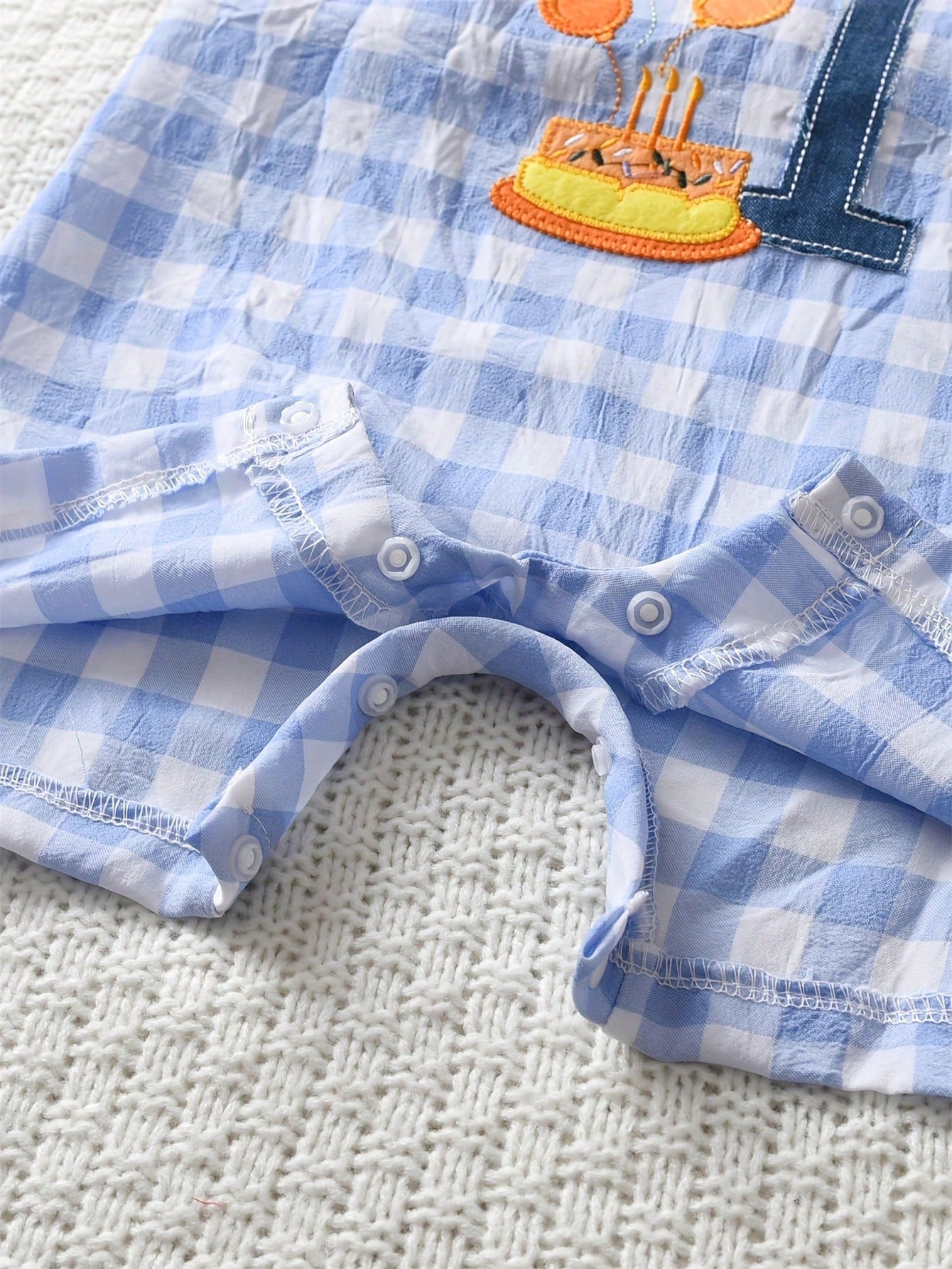 Baby Boy Casual Birthday Gift Plaid Embroidered Sleeveless Jumpsuit