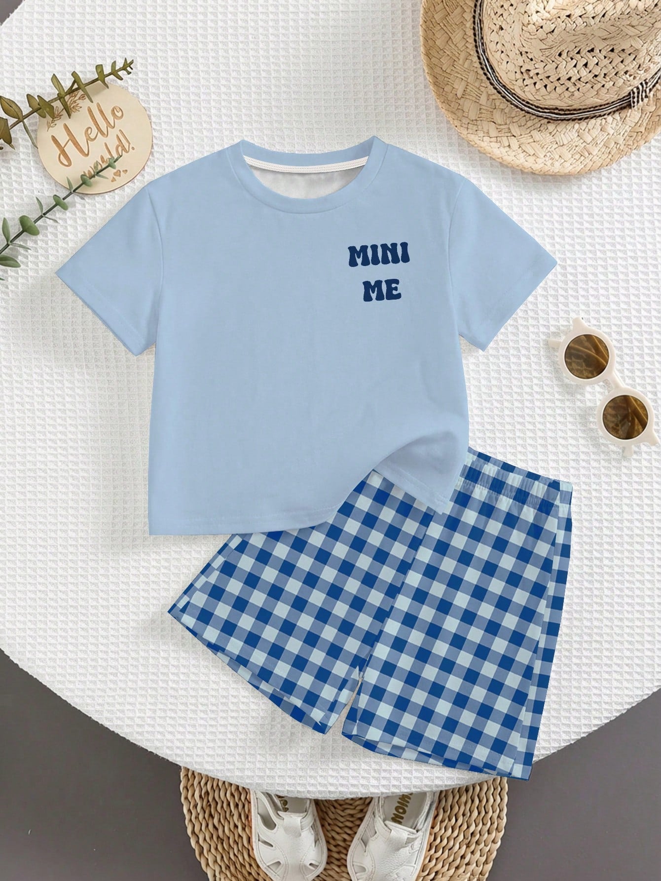 Baby Boy Casual Minimalist T-Shirt Set With Cartoon Pattern, Suitable For Summer,Fall Clothes