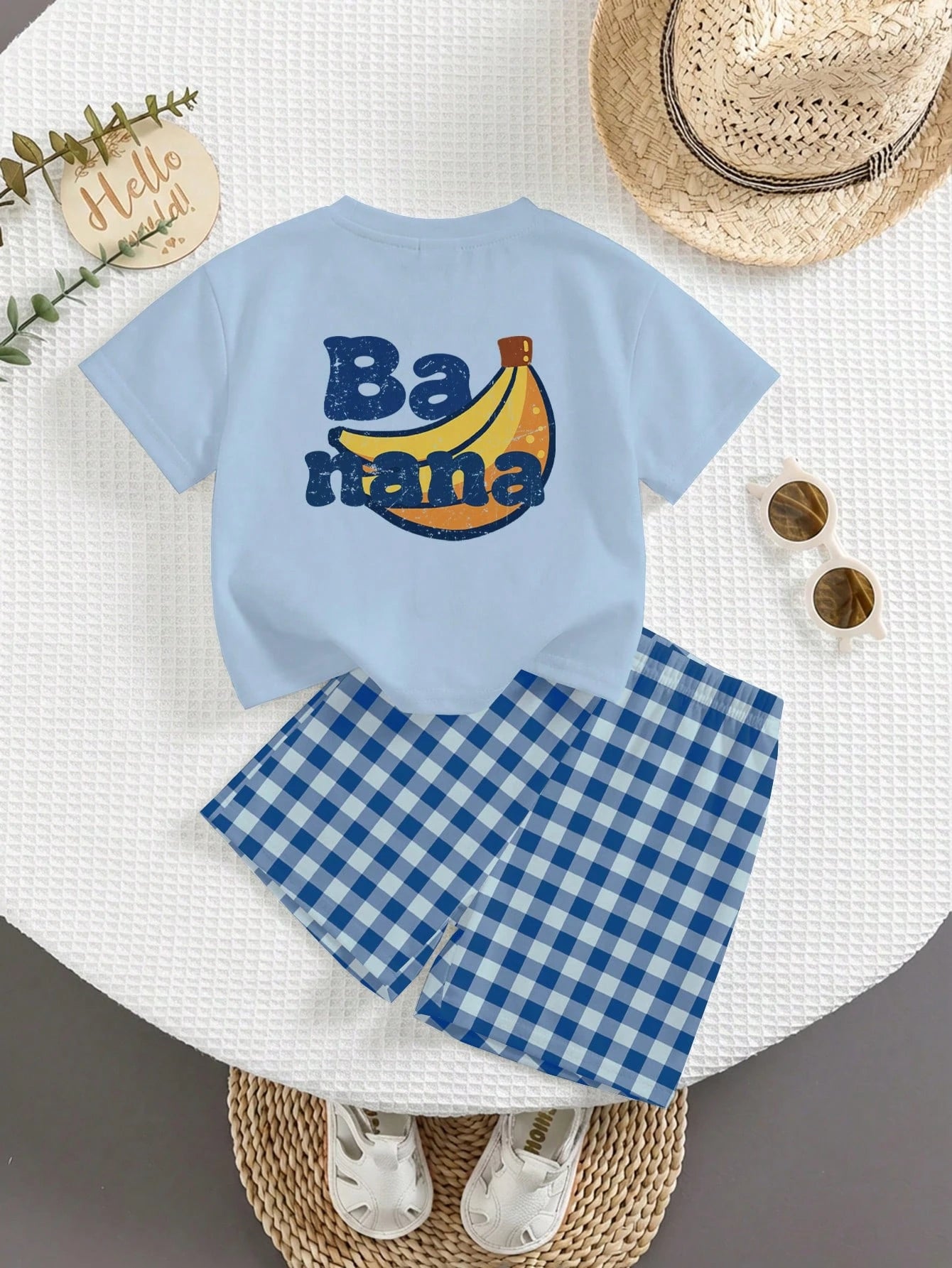 Baby Boy Casual Minimalist T-Shirt Set With Cartoon Pattern, Suitable For Summer,Fall Clothes