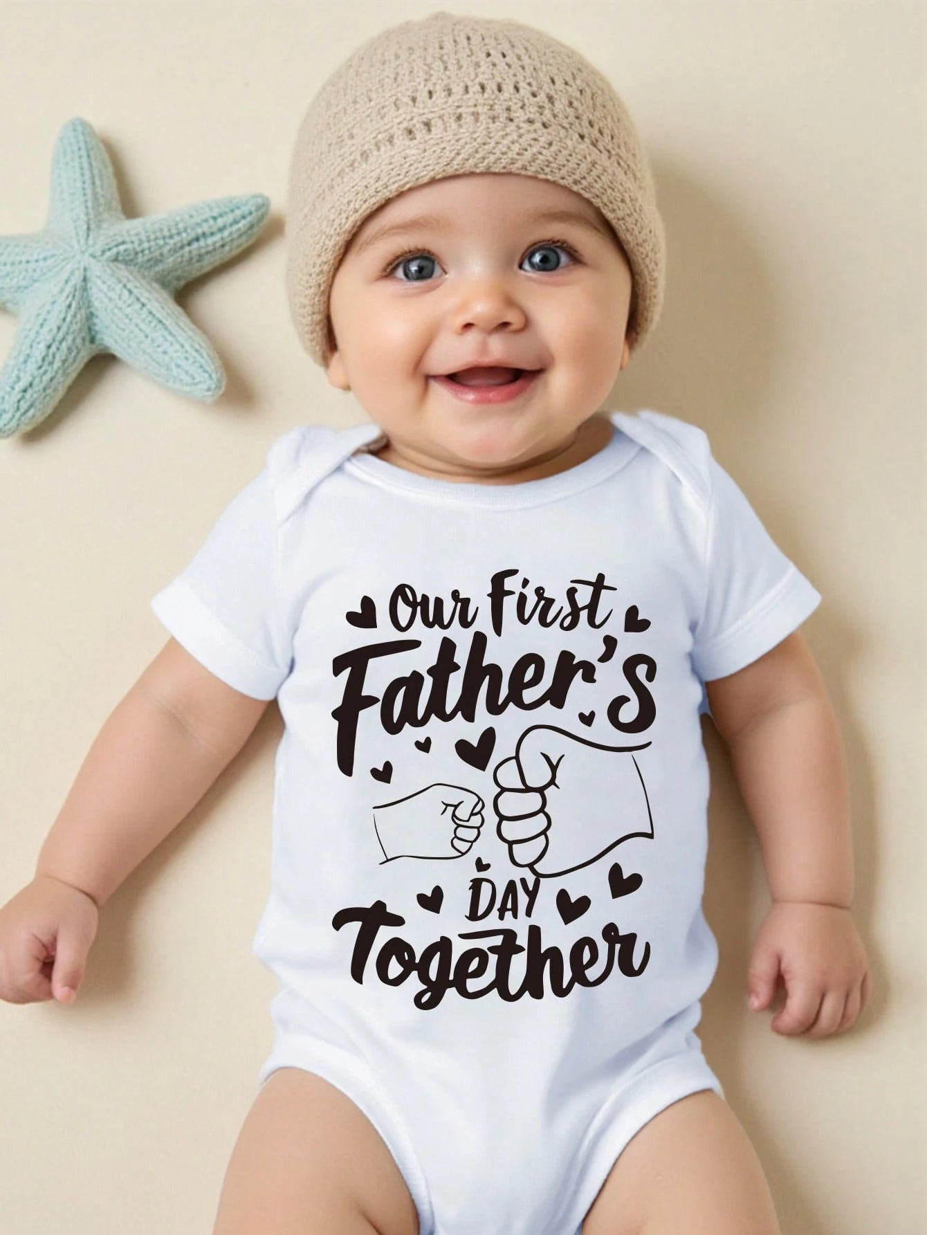 Baby Boy Casual Triangle Bodysuit With Colorful Slogan & Letter Print, Short Sleeve