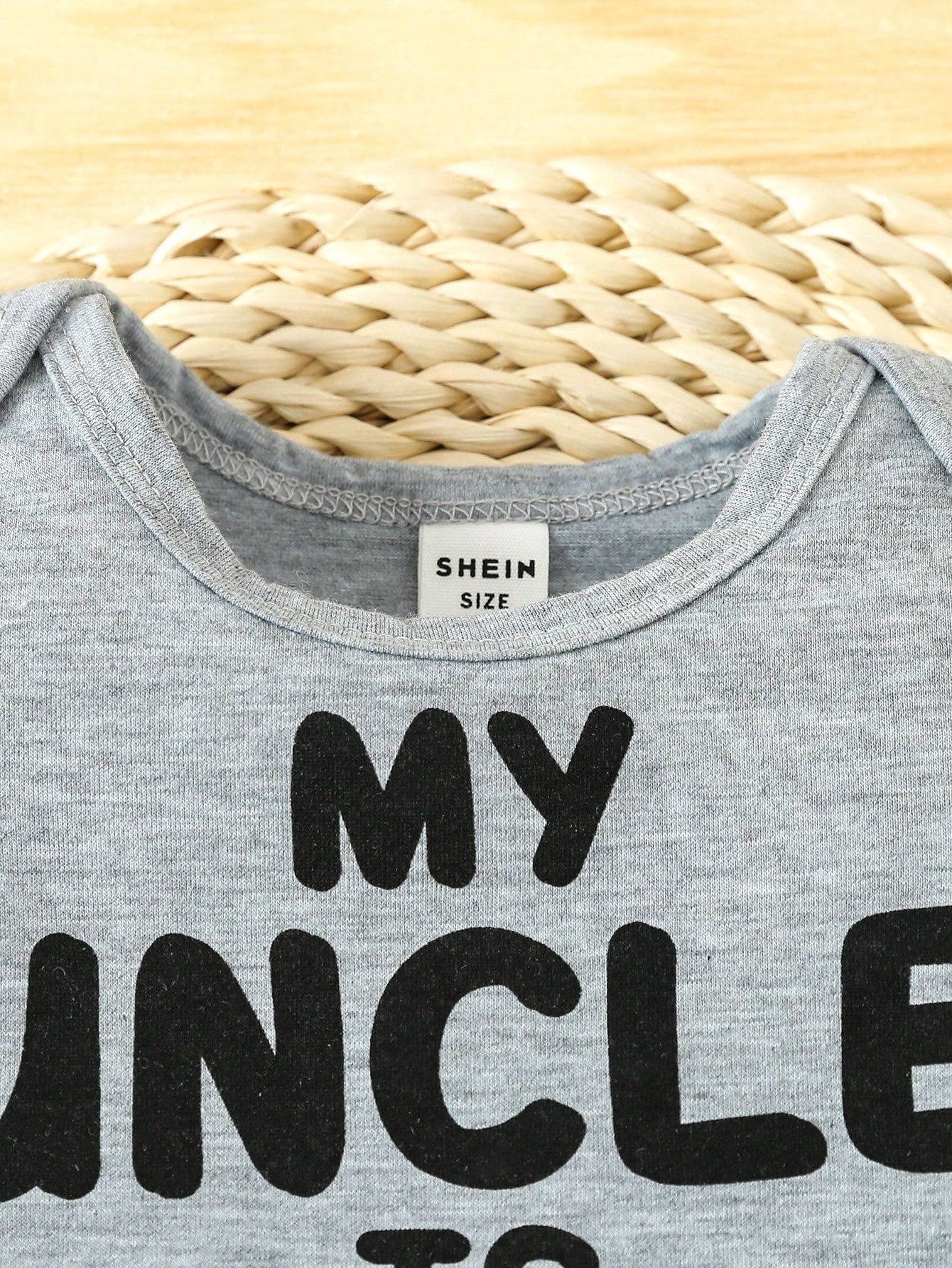 Baby Boy Short Sleeve Bodysuit With Slogan Print