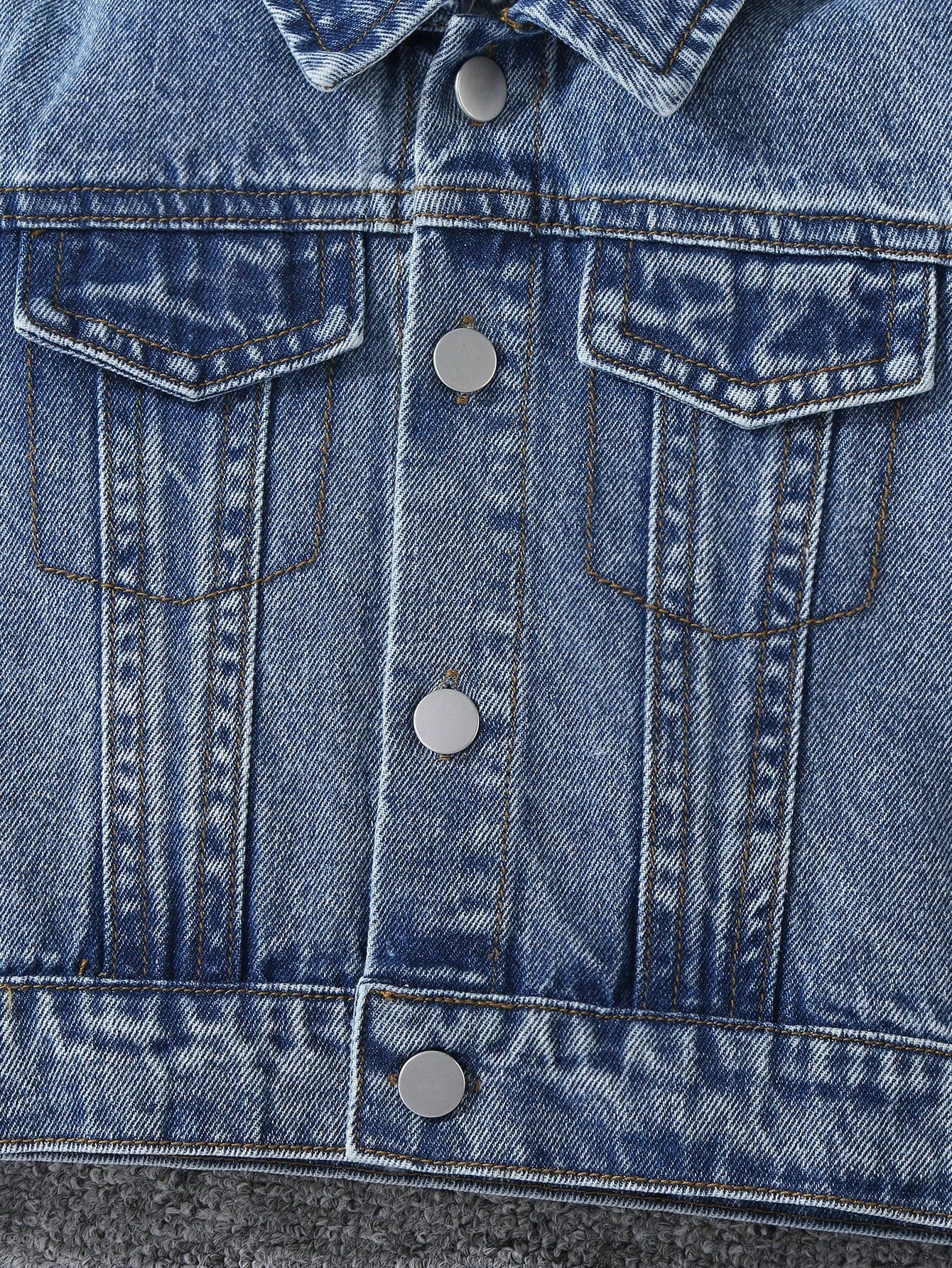 Baby Boys' Denim Jacket,Autumn/Winter Knit Hoodie Patchwork,Vintage Medium Wash Blue,Heather Gray,Casual,Back-To-School,Blue And White Stripe,Autumn