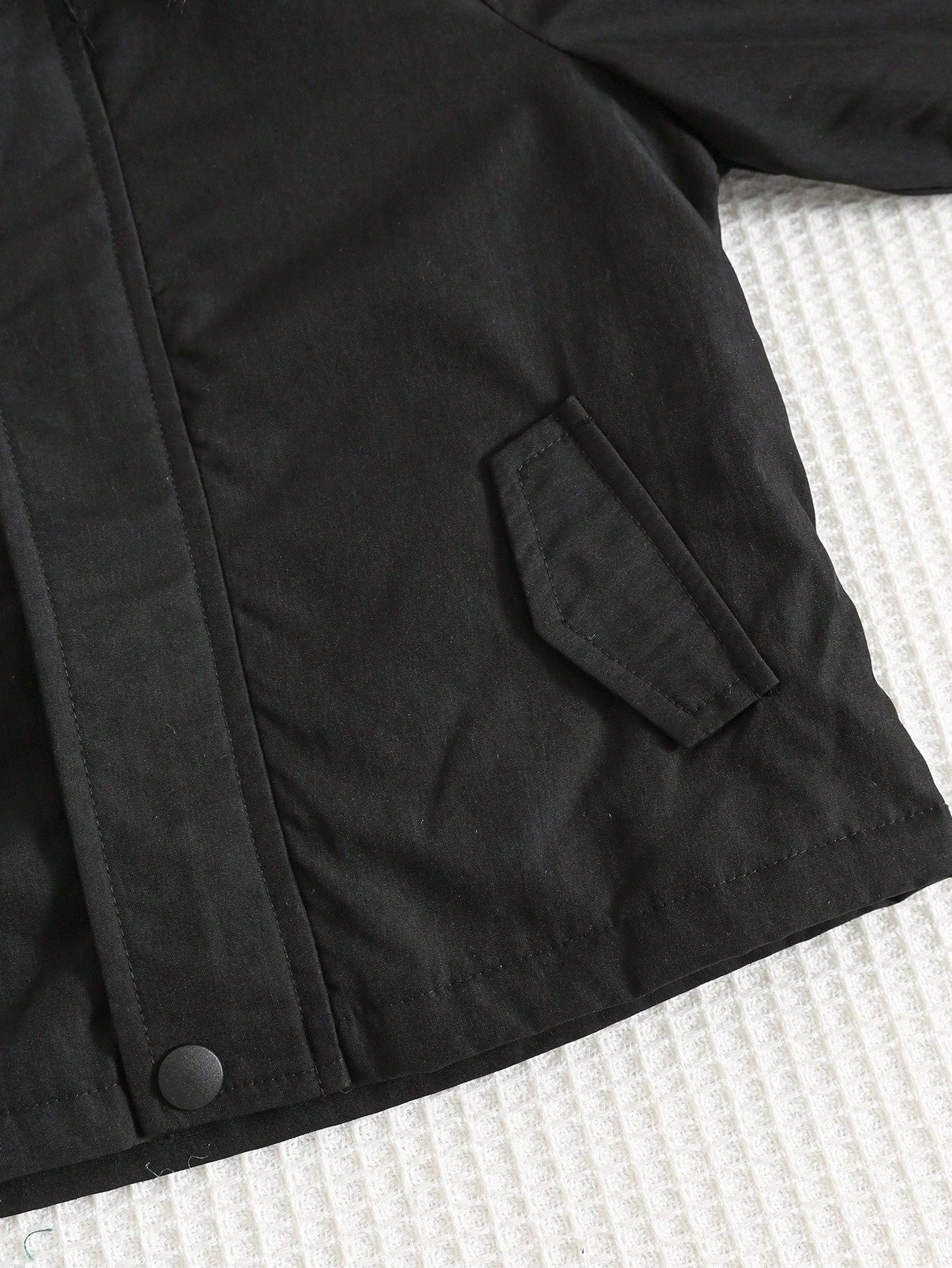 Baby Boys Plain Black Winter Modest Date Padded Hooded Autumn Coat,Faux Fur Collar Thermal Lined Thickened Jacket,Toddler Winter All-Match Outerwear