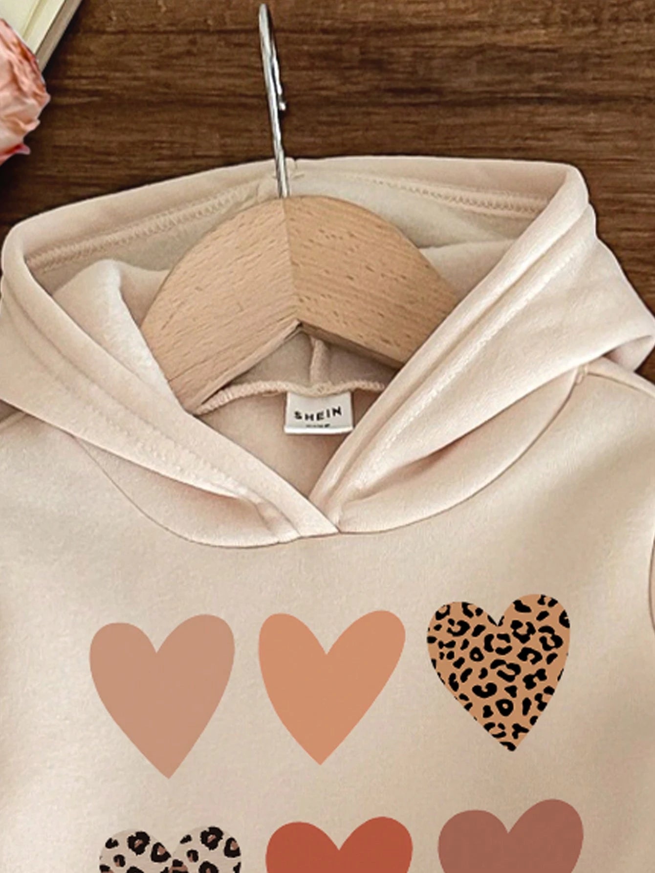 Baby Girl Cartoon Rabbit Leopard Print Knit Soft Hooded Casual Minimalist Loose Long Sleeve Sweatshirt And Pants Set, Suitable For Autumn/Winter