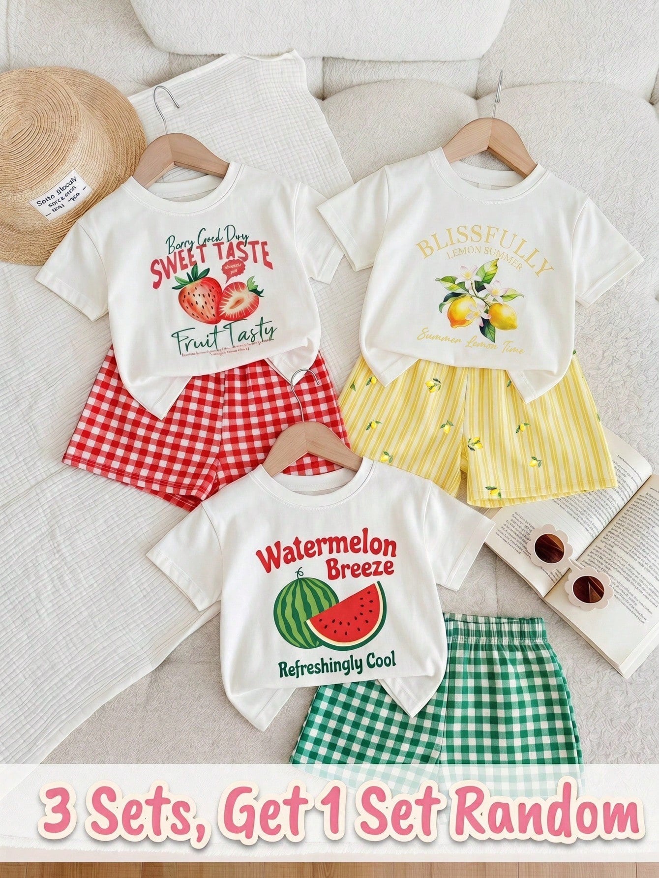 Baby Girl Casual Minimalist Round Neck Loose Short Sleeve T-Shirt And Skinny Bike Shorts Set, Suitable For Spring/Summer