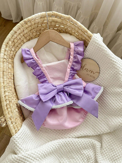 Baby Girl Cute Ruffled Bowknot Decor Photography Dress