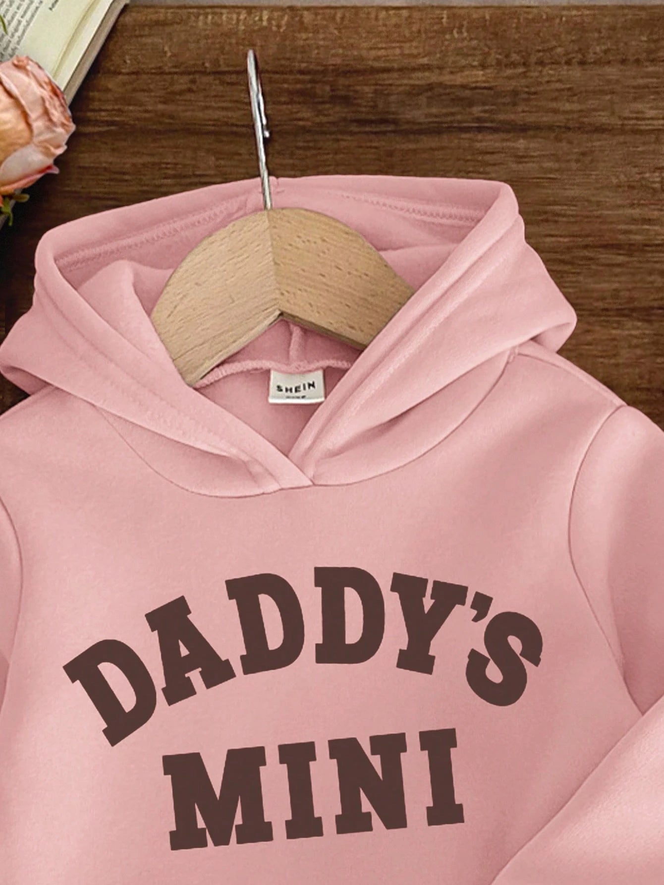 Baby Girl Dusty Pink Knit Soft Hoodie Sweatshirt And Pants Set,Casual Loose Fit Long Sleeve Autumn Outfit,Gym Tracksuit,Daddy's Mini Matching Clothes