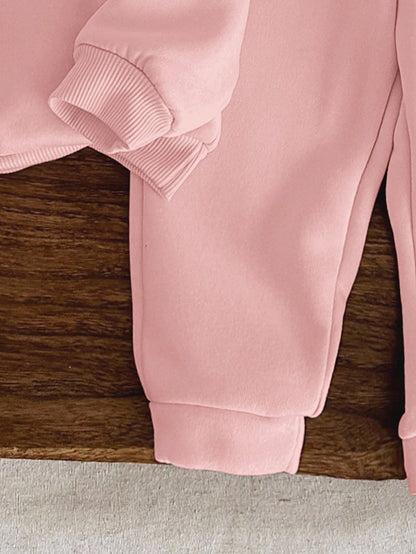 Baby Girl Dusty Pink Knit Soft Hoodie Sweatshirt And Pants Set,Casual Loose Fit Long Sleeve Autumn Outfit,Gym Tracksuit,Daddy's Mini Matching Clothes