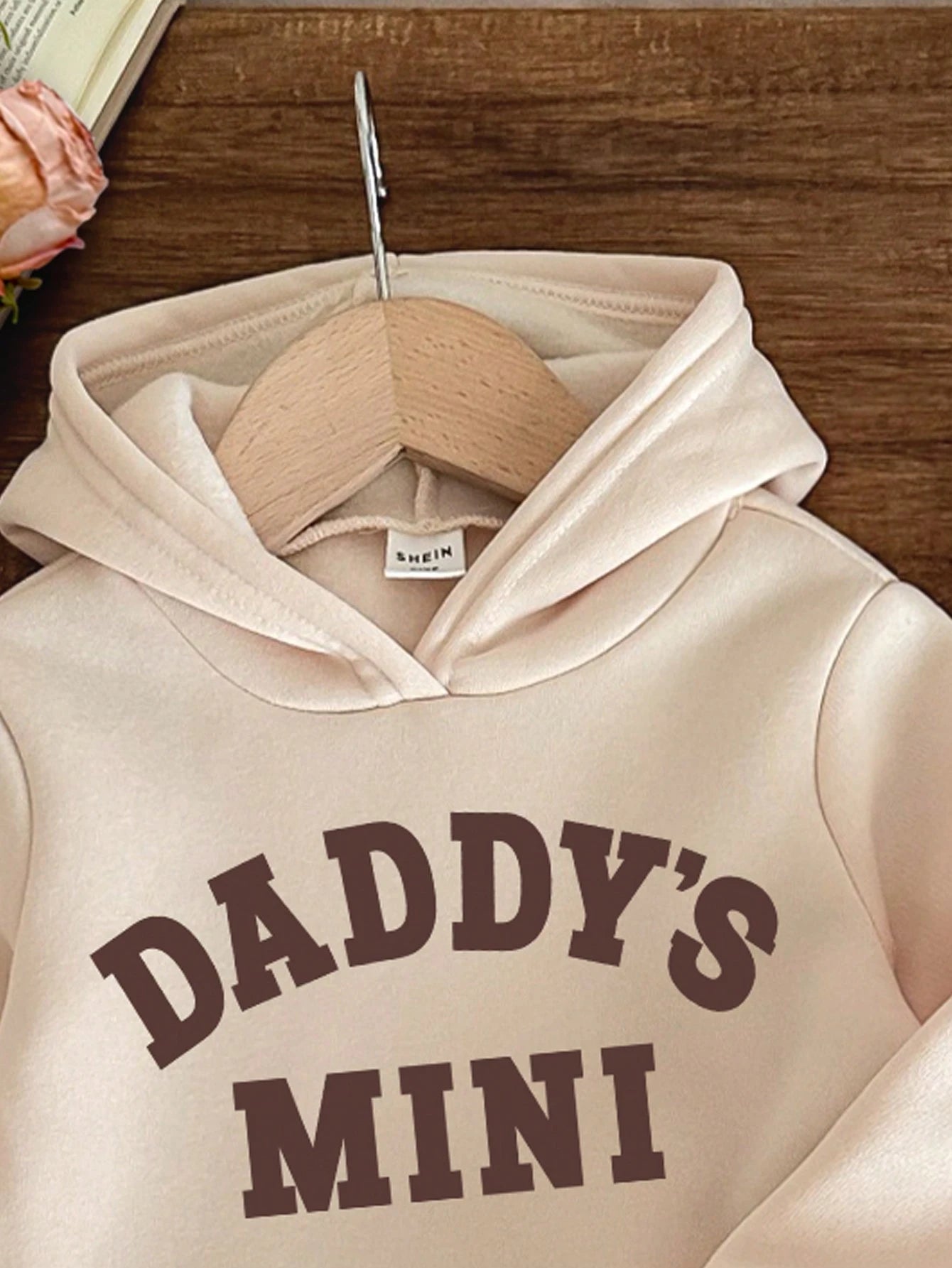 Baby Girl Dusty Pink Knit Soft Hoodie Sweatshirt And Pants Set,Casual Loose Fit Long Sleeve Autumn Outfit,Gym Tracksuit,Daddy's Mini Matching Clothes