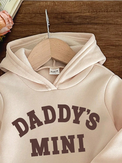 Baby Girl Dusty Pink Knit Soft Hoodie Sweatshirt And Pants Set,Casual Loose Fit Long Sleeve Autumn Outfit,Gym Tracksuit,Daddy's Mini Matching Clothes