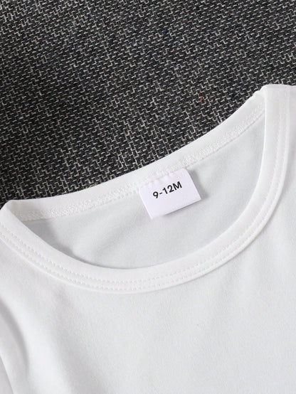 Baby Girl Fashionable Letter Print Short Sleeve T-Shirt Tee, Summer