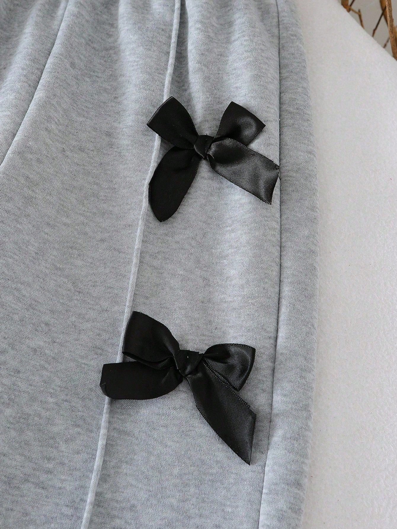 Baby Girl Letter Print Crew Neck Sweatshirt And Butterfly Decor Pants Set